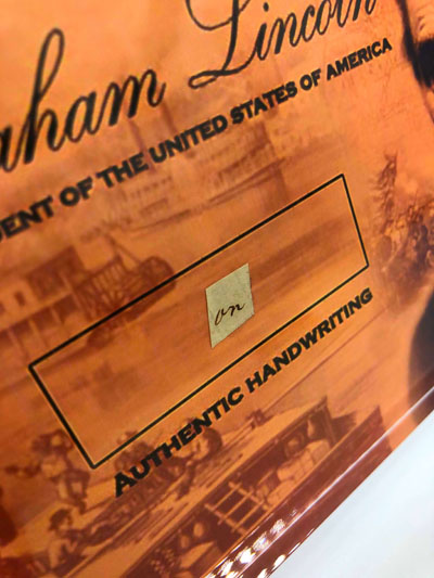 ABRAHAM LINCOLN handgeschriebener Word-Cut in Acrylglas – Bild 2
