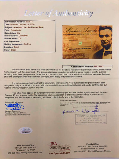 ABRAHAM LINCOLN handgeschriebener Word-Cut in Acrylglas – Bild 3