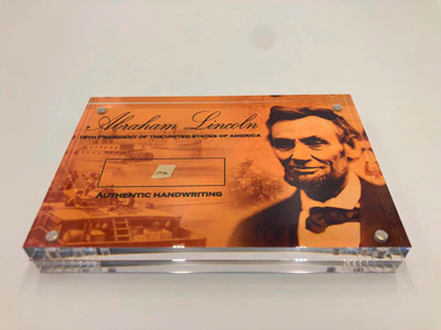 ABRAHAM LINCOLN handgeschriebener Word-Cut in Acrylglas – Bild 4
