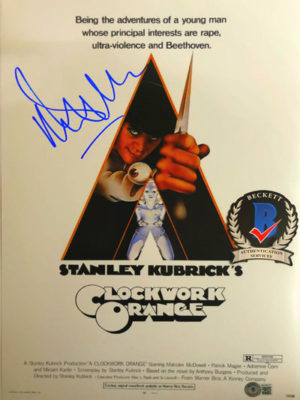 MALCOLM McDOWELL (Clockwork Orange) signiertes Filmposter
