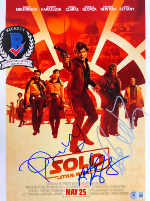 Paul Bettany und Phoebe Waller-Bridge + 1 (Solo: A Star Wars Story) signiertes Filmposter